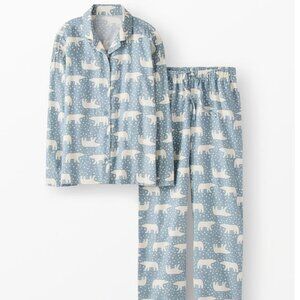 Hanna Andersson Women's Holiday Flannel Pajama Set in Snowy Polar Bear size M